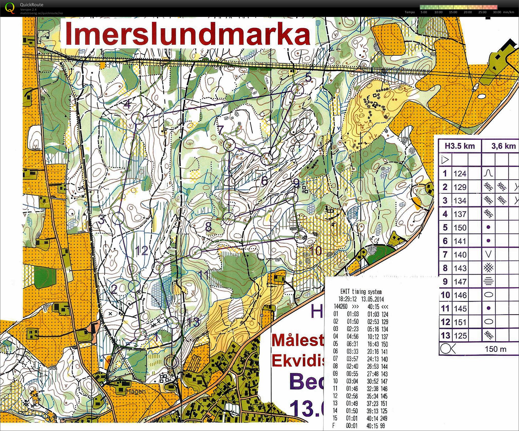 Bedrifts o-løp Imerslundmarka (2014-05-13)