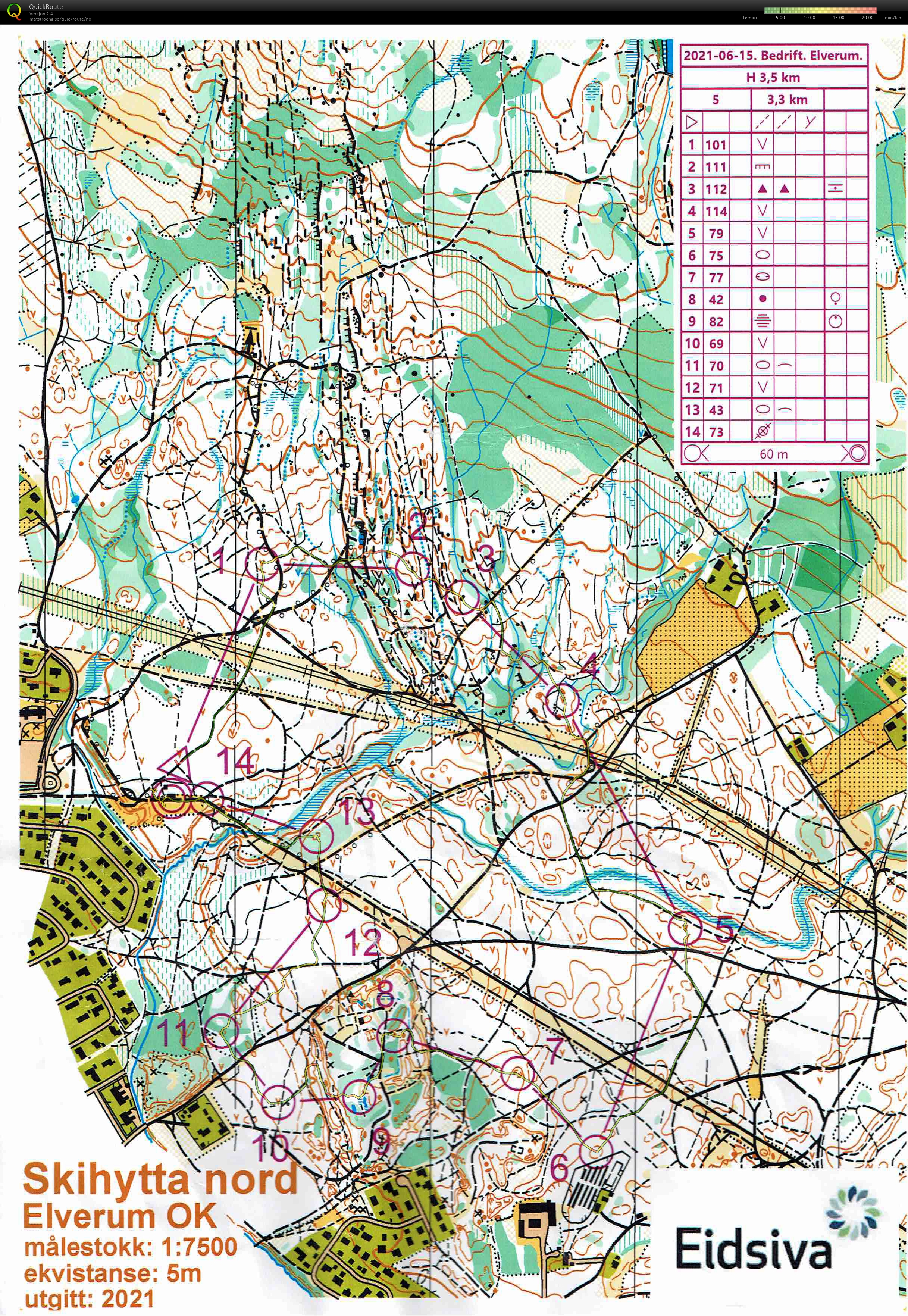 Bedrifts o-løp Elverum (2021-06-15)