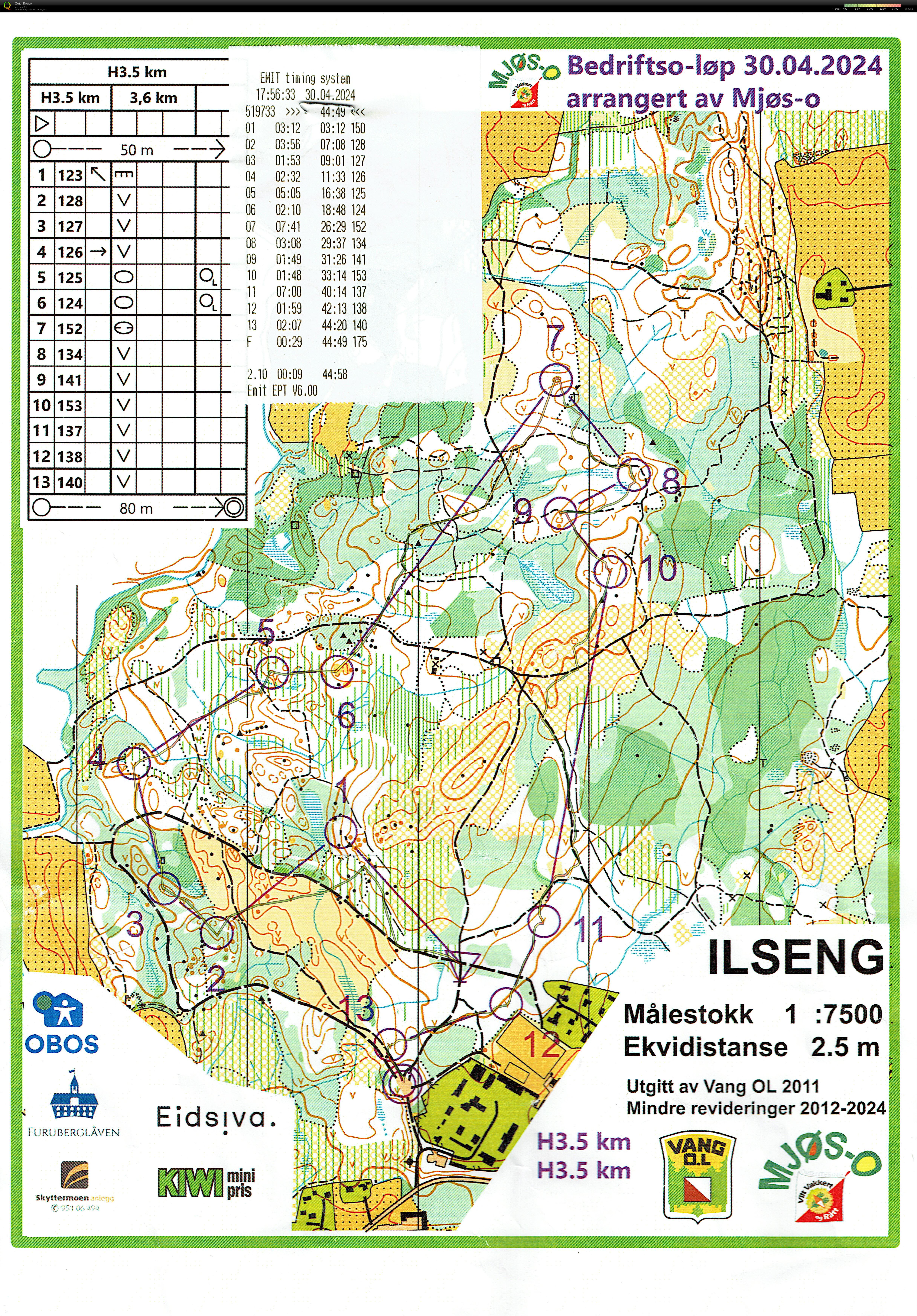 Bedrifts o-løp Ilseng (30-04-2024)