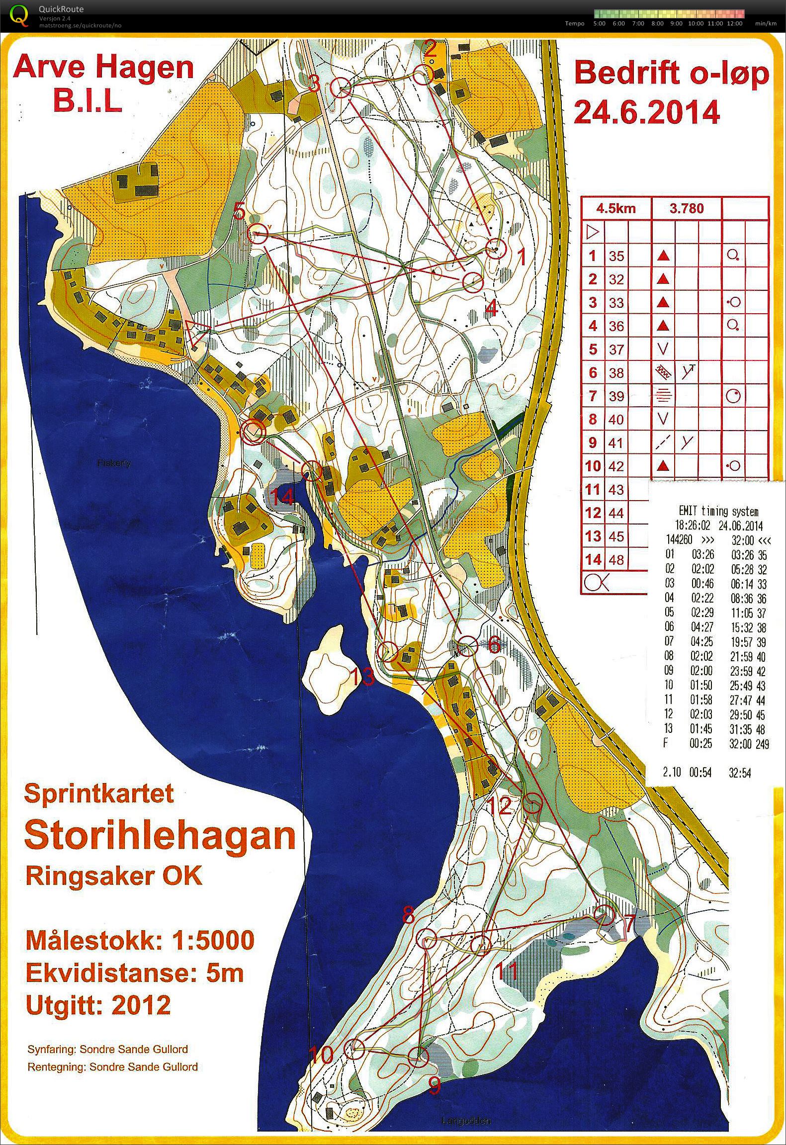 Bedrifts o-løp Storihlehagan Ringsaker (24/06/2014)